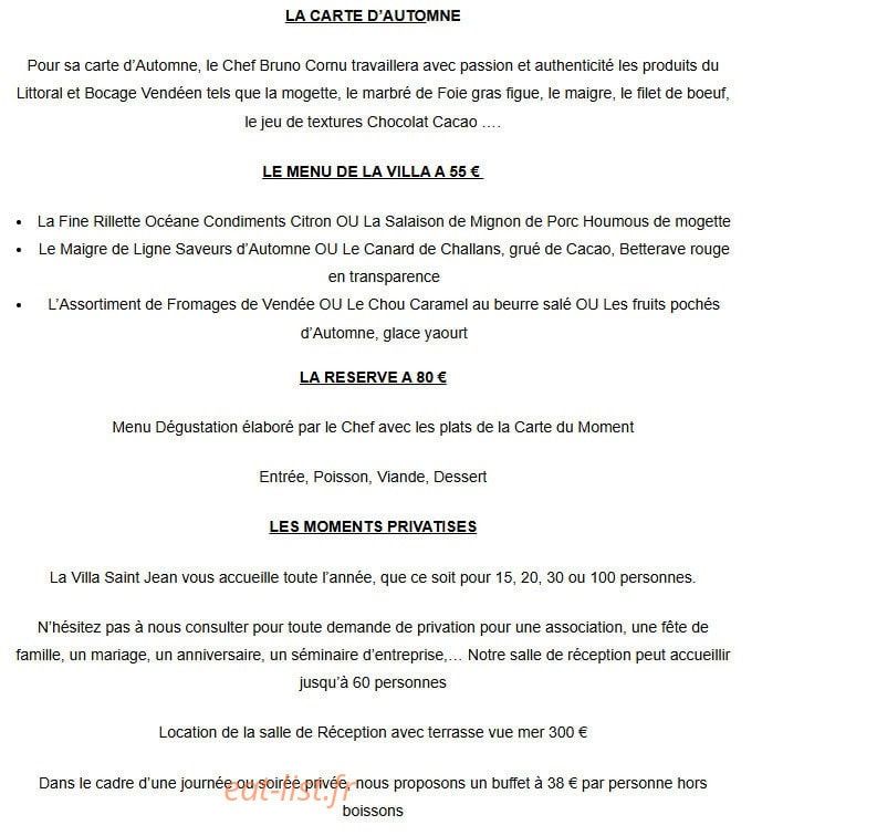La Villa Saint Jean — carte page 1