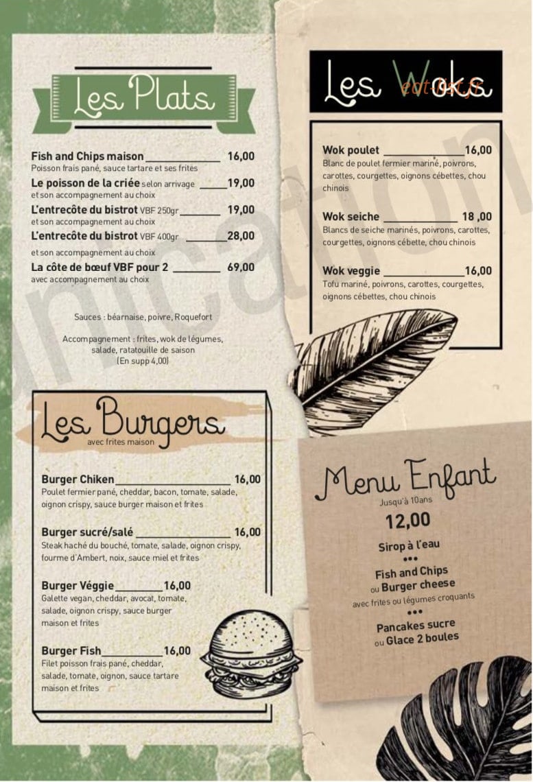 Le bistrot de Lila — carte page 2