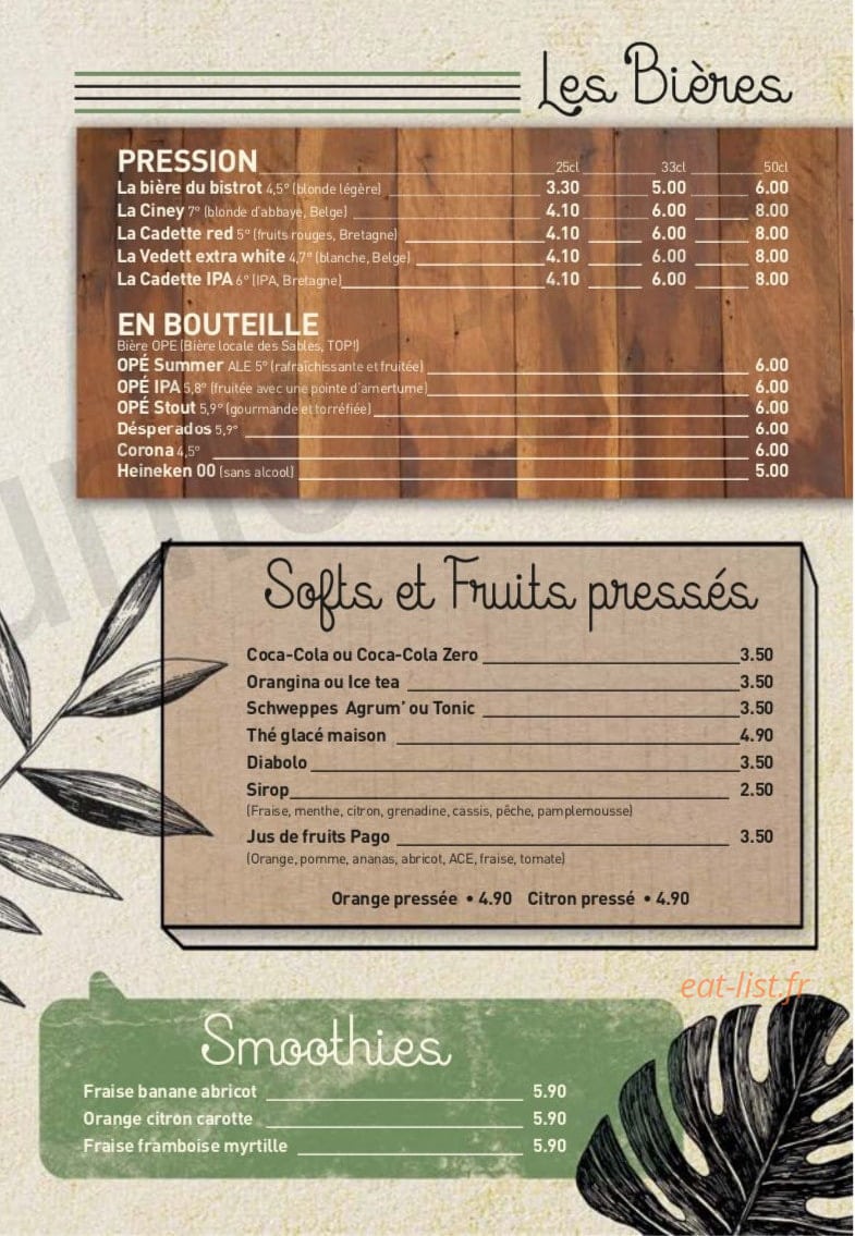 Le bistrot de Lila — carte page 6