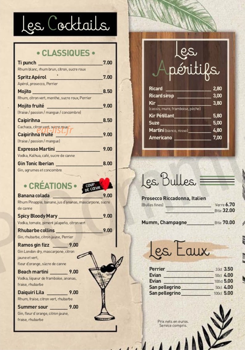 Le bistrot de Lila — carte page 5