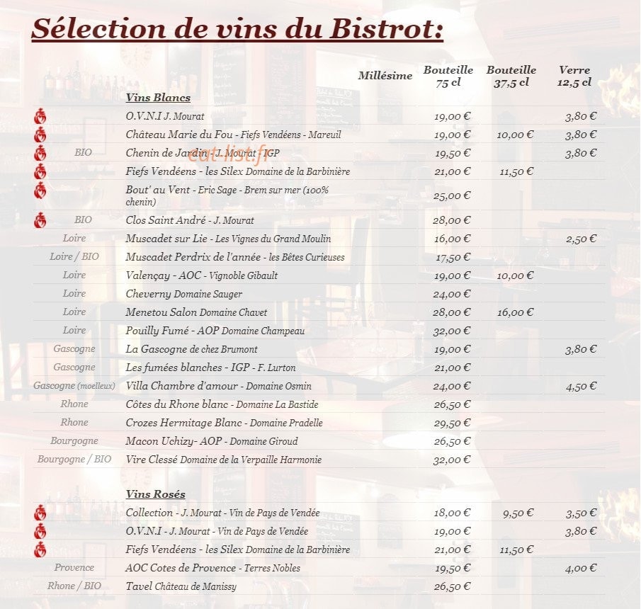Le Bistrot Du Palais — carte page 3