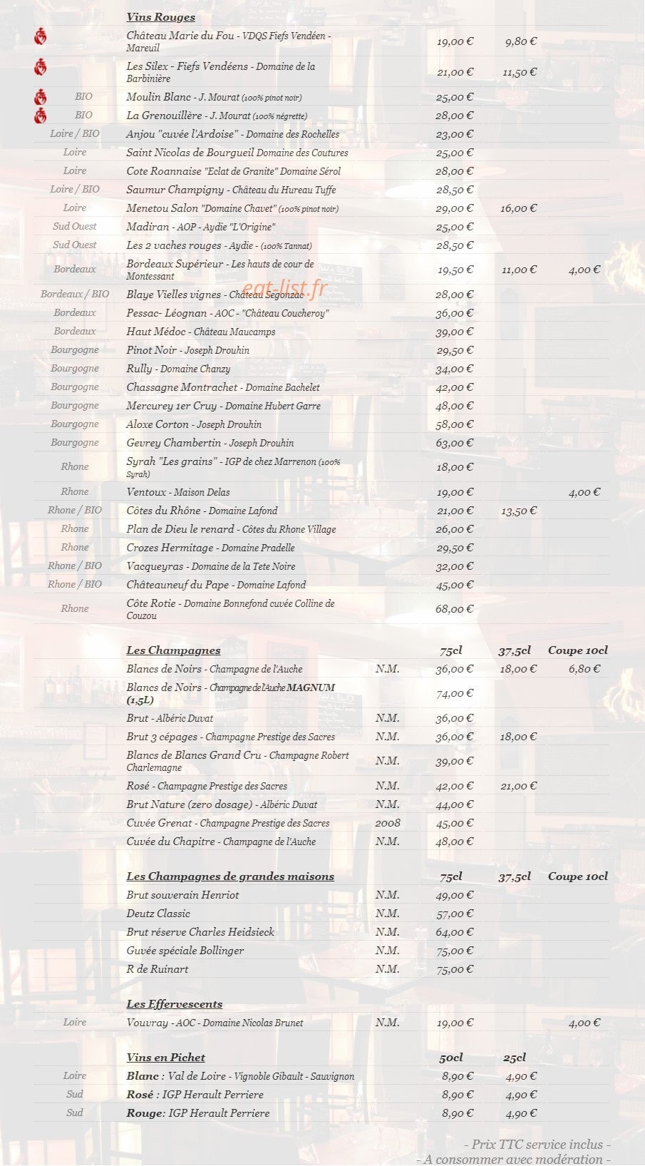 Le Bistrot Du Palais — carte page 4