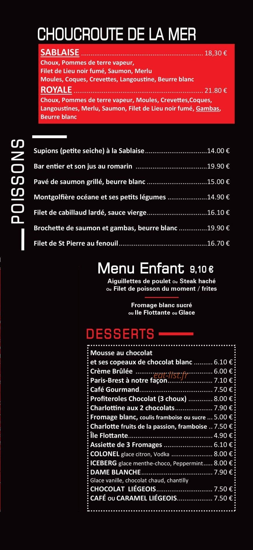 Le Bistrot Gourmand — carte page 3