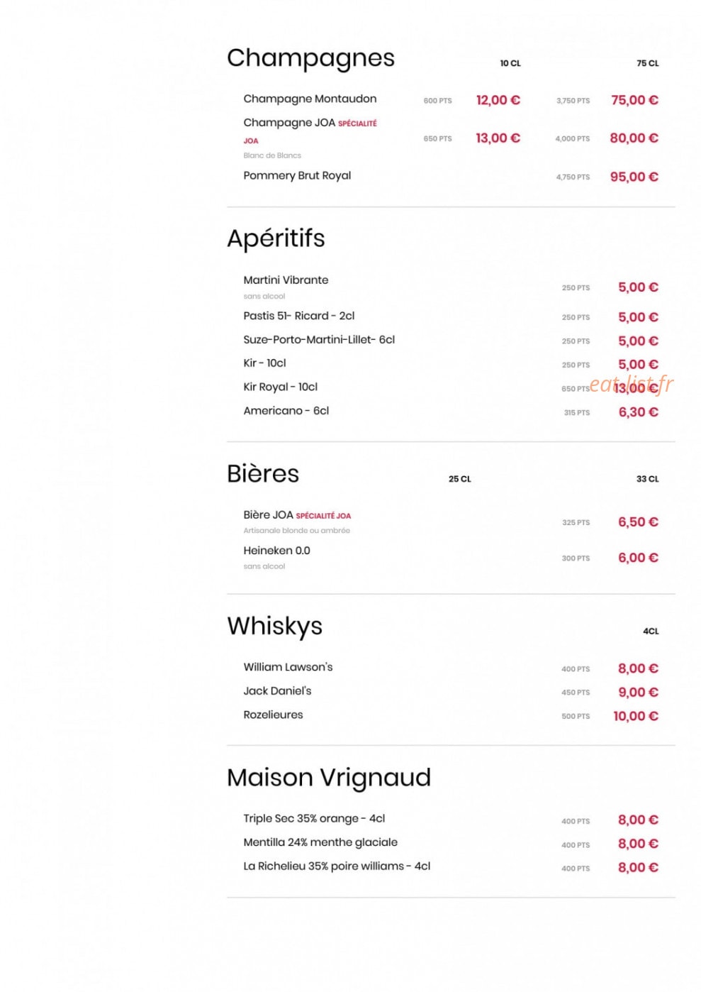 Le Comptoir JOA — carte page 7