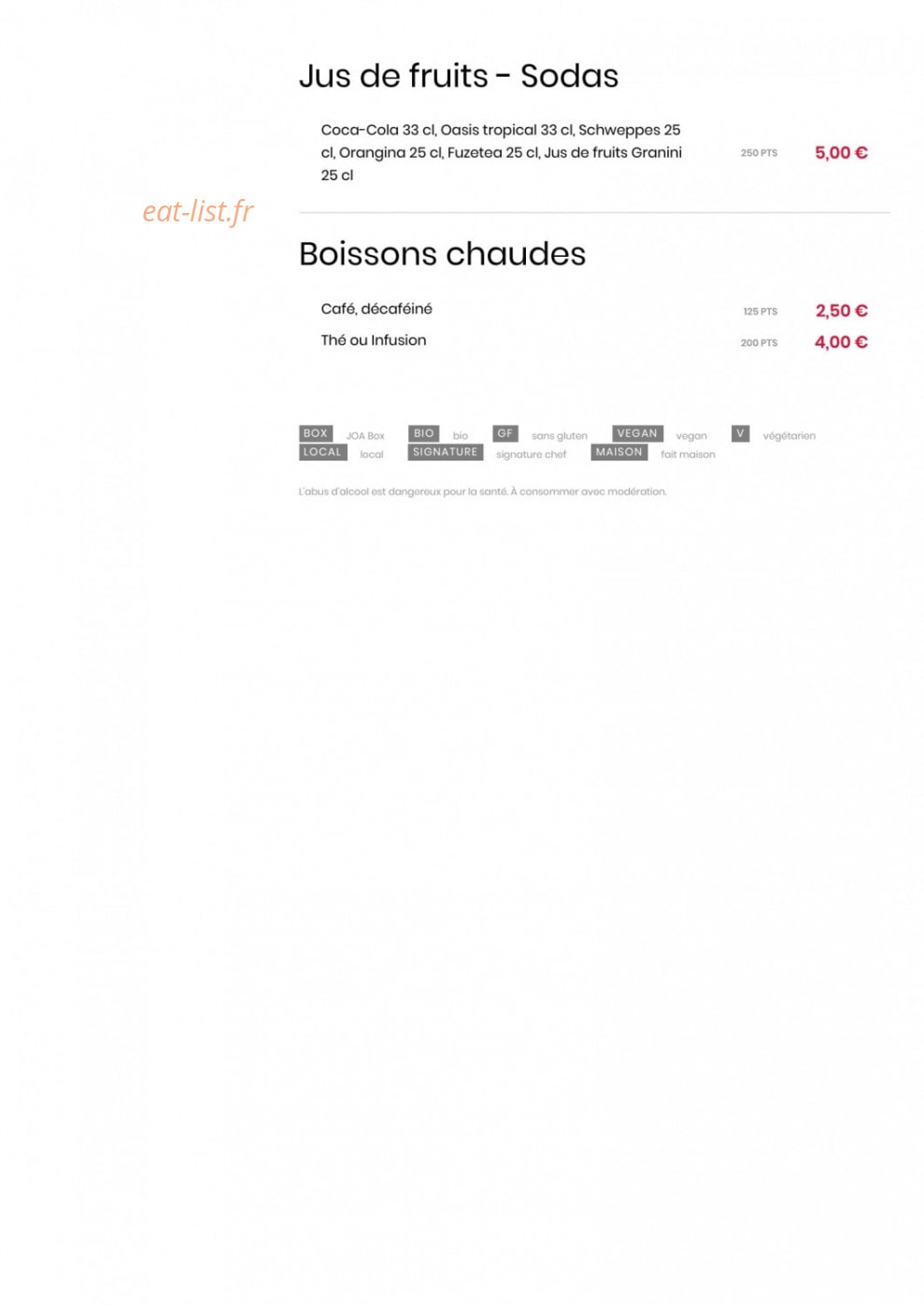 Le Comptoir JOA — carte page 8