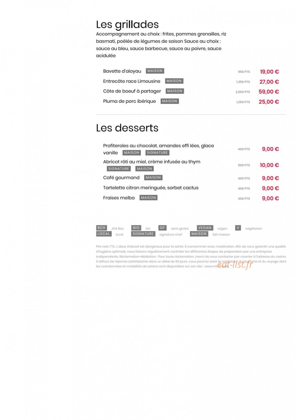 Le Comptoir JOA — carte page 2