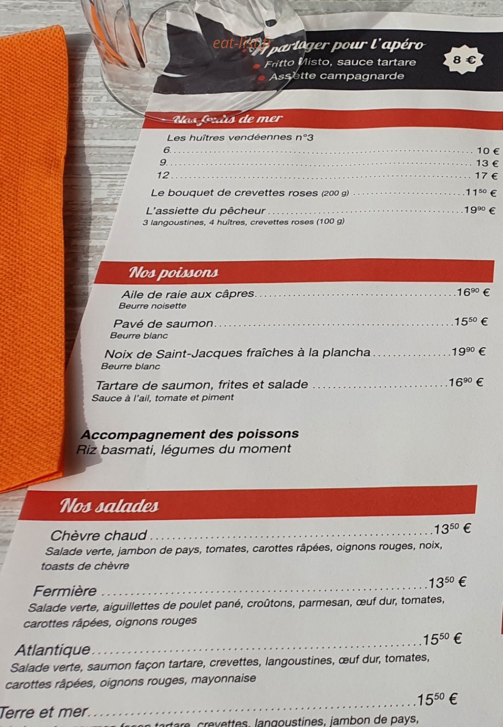 Le Marbella — carte page 1