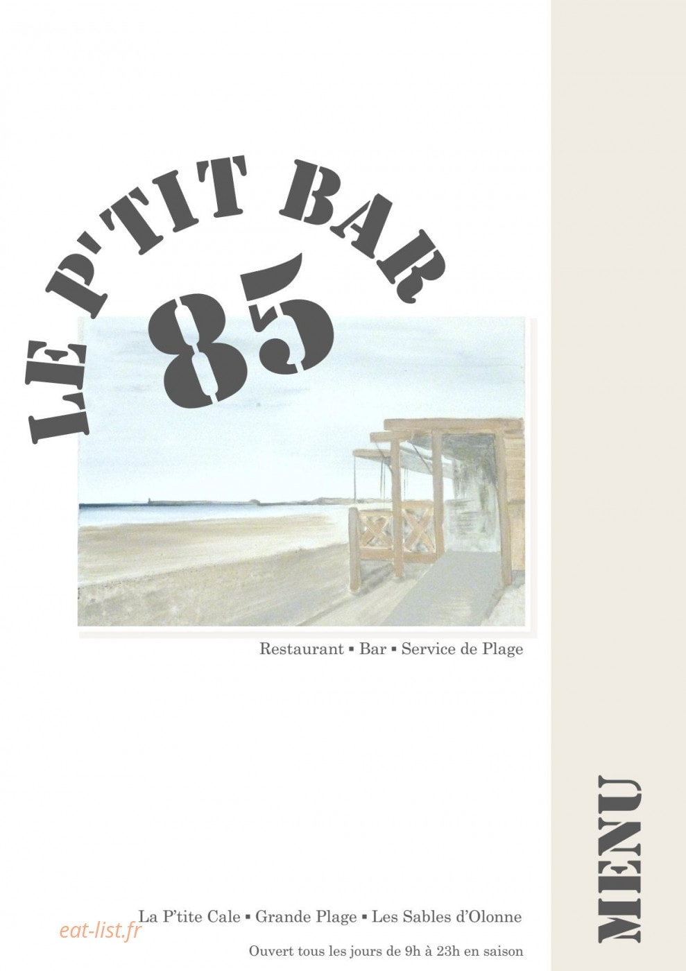 Le P'tit Bar — carte page 1