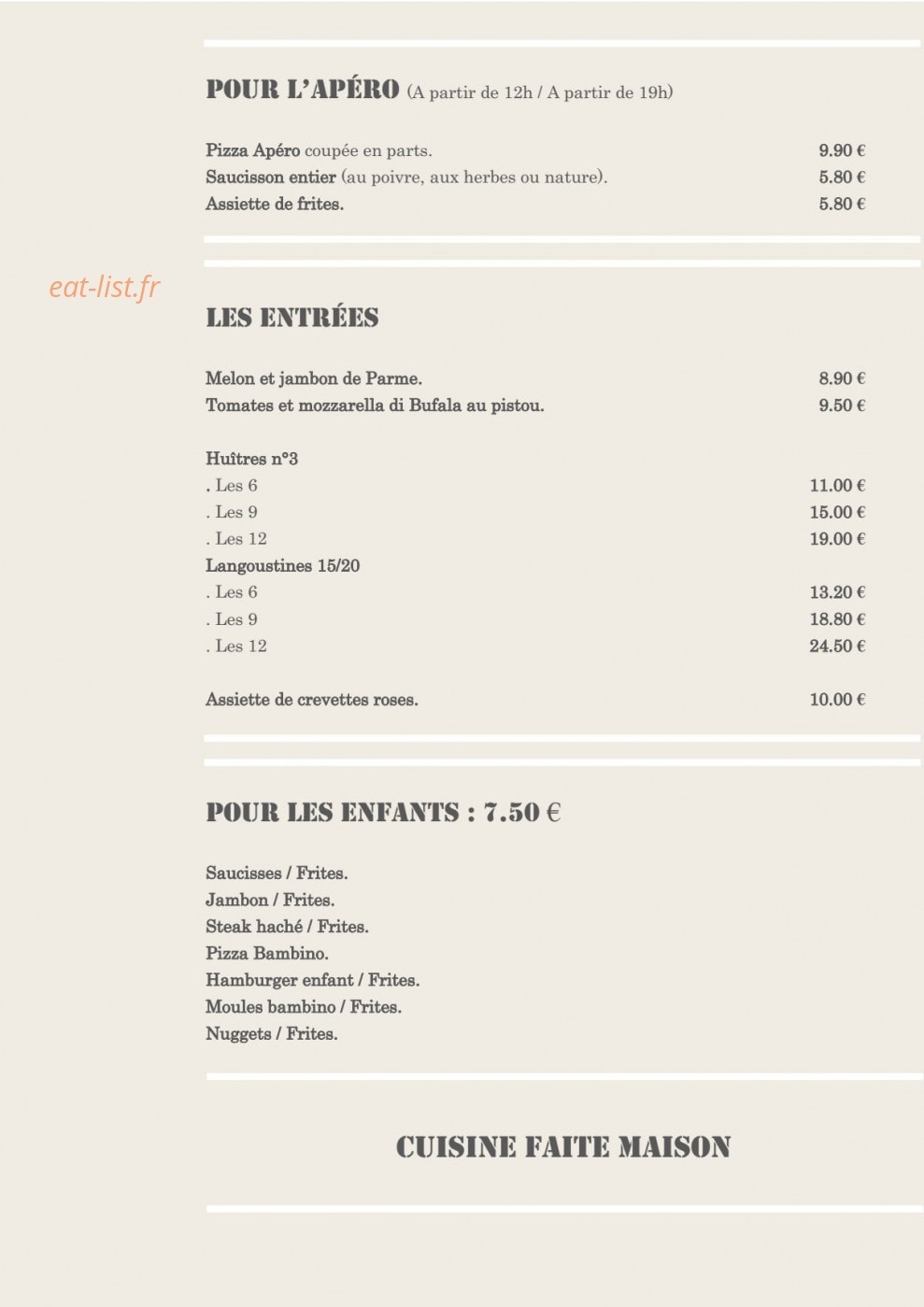 Le P'tit Bar — carte page 4