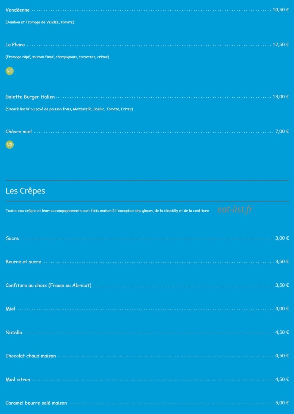 Le P'tit Phare — carte page 6