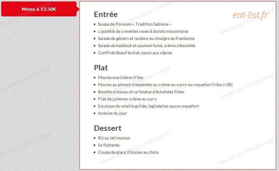 Le Poisson Rouge — carte page 1