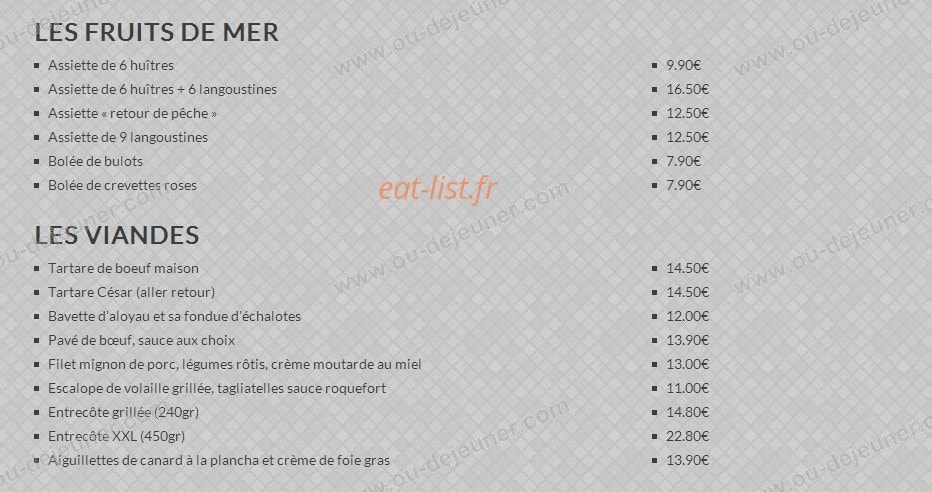 Le Poisson Rouge — carte page 6