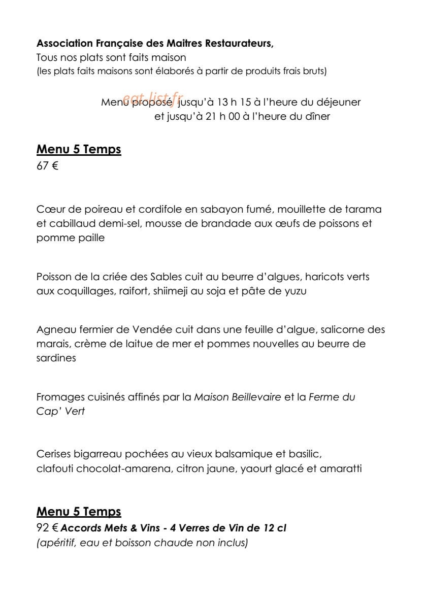 Le Quai des Saveurs — carte page 2