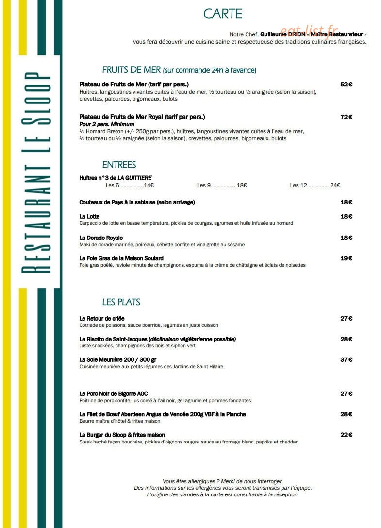 Le Sloop — carte page 1
