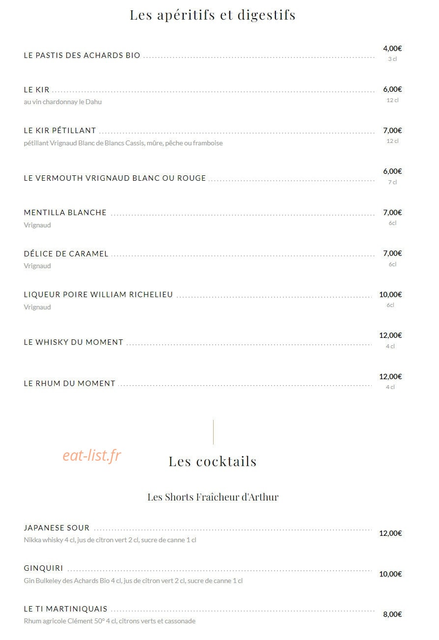 Les Woks d'Arthur — carte page 7