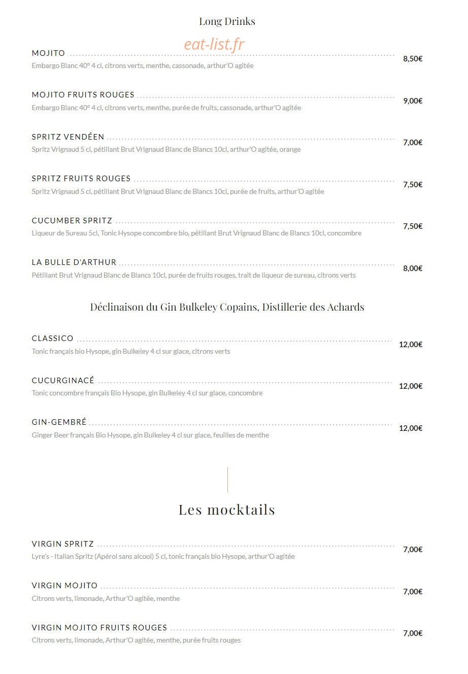 Les Woks d'Arthur — carte page 8