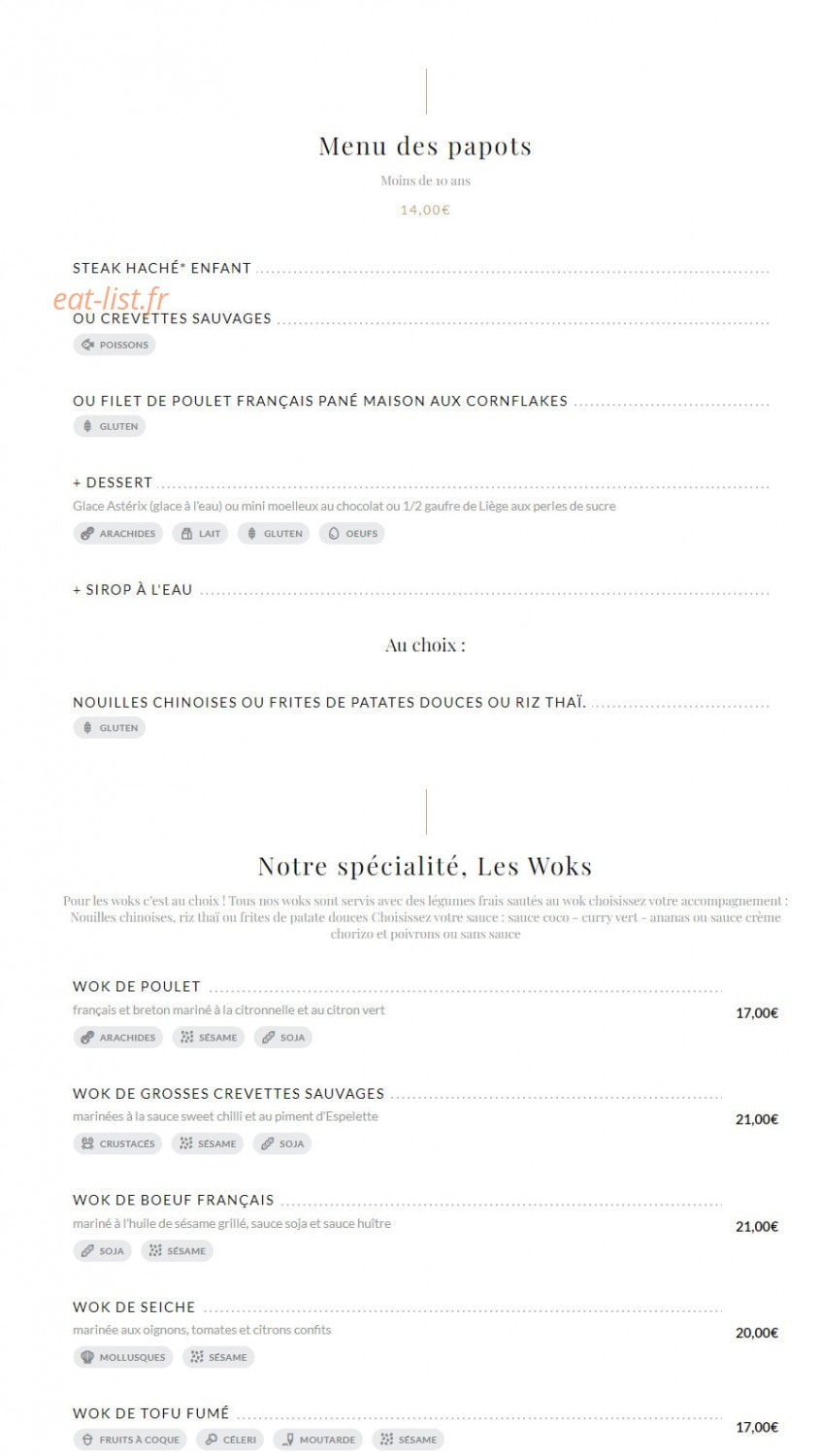 Les Woks d'Arthur — carte page 2