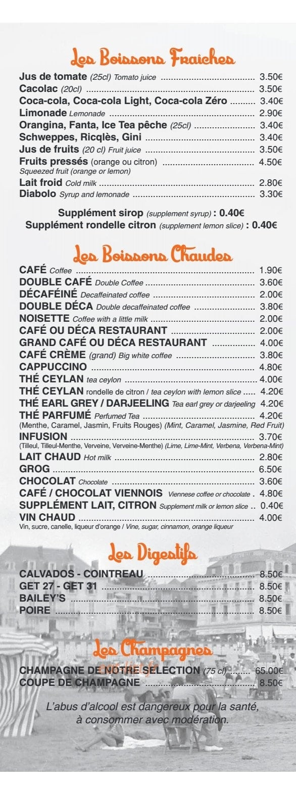 Océan Café — carte page 2