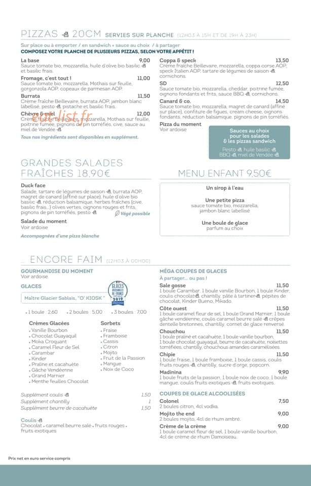 Pizza Bar 12h03 — carte page 3