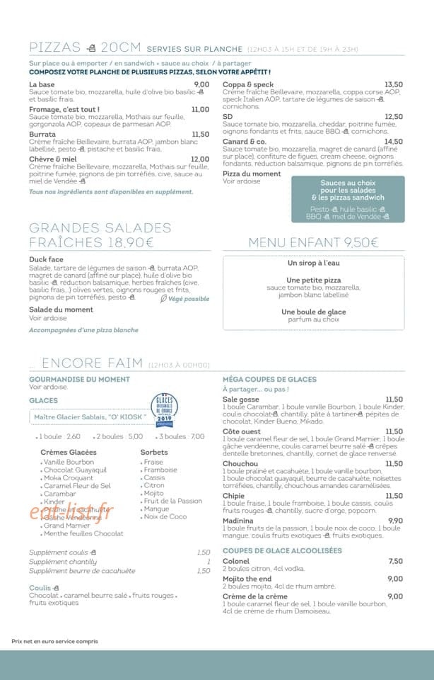 Pizza Bar 12h03 — carte page 5