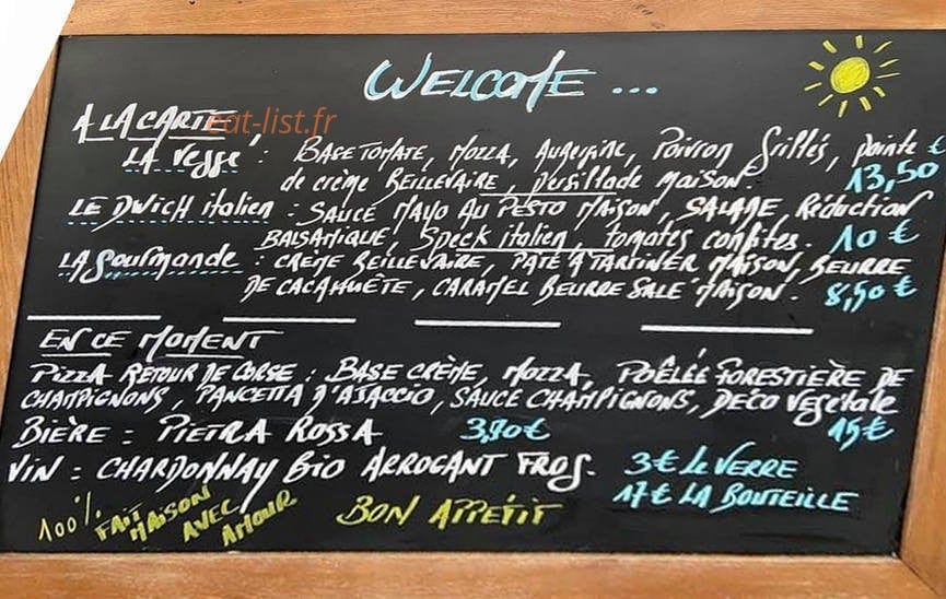 Pizza Bar 12h03 — carte page 2