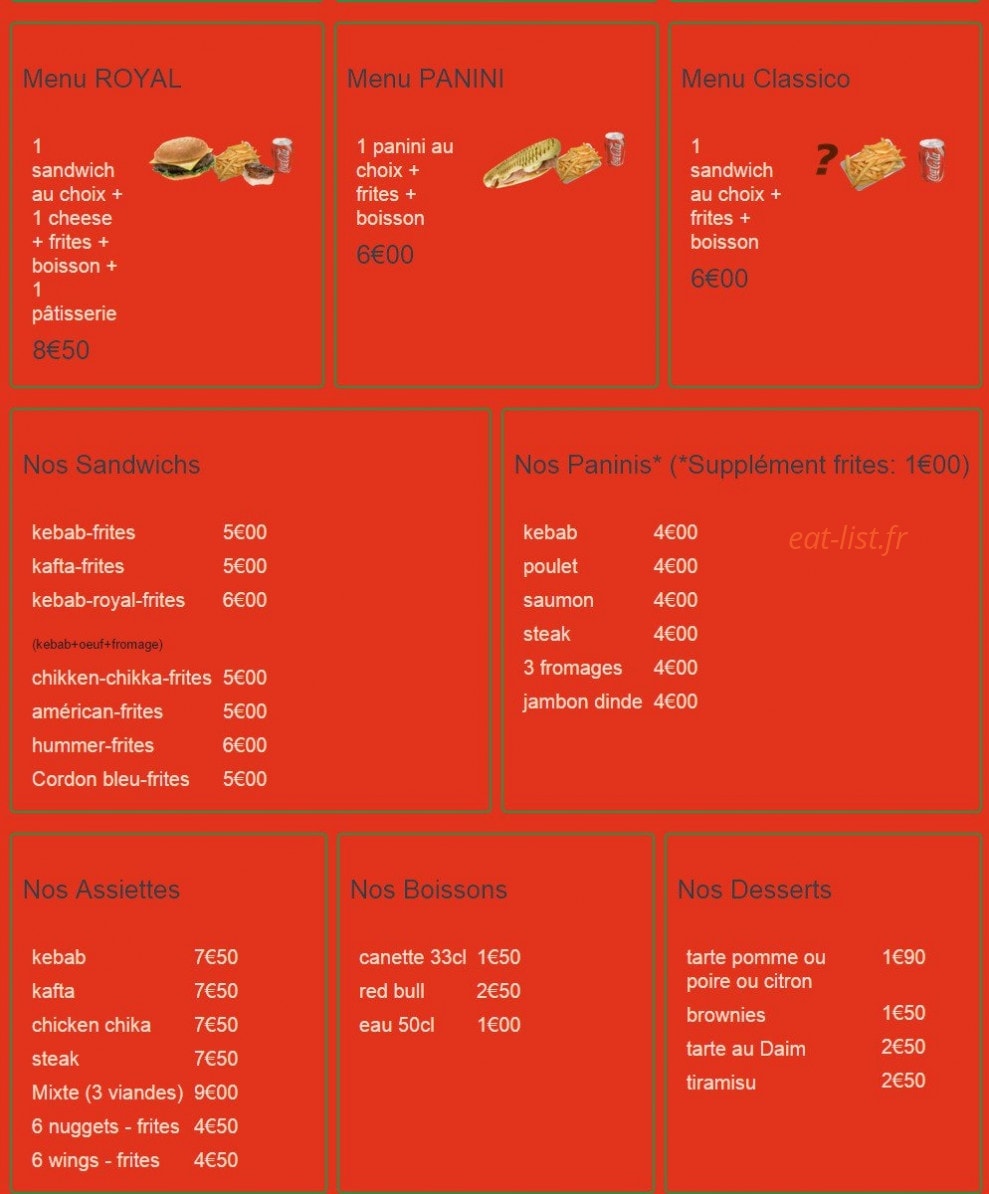 Royal Kebab — carte page 2