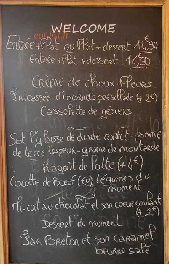 Ô P'ti Bistrot — carte page 1