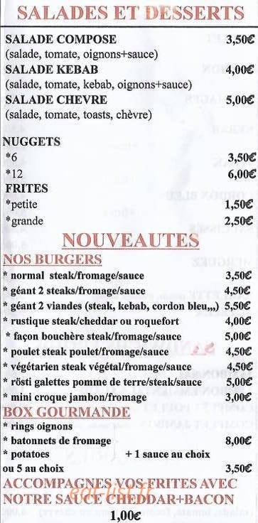 La p'tite fringale — carte page 6