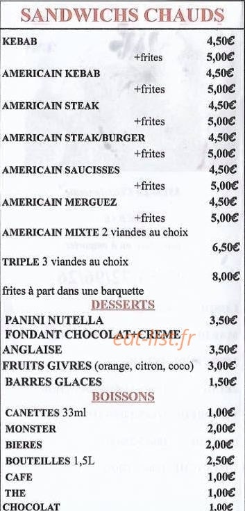 La p'tite fringale — carte page 2