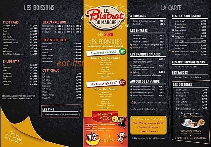 Le Bistrot du Marché — carte page 1