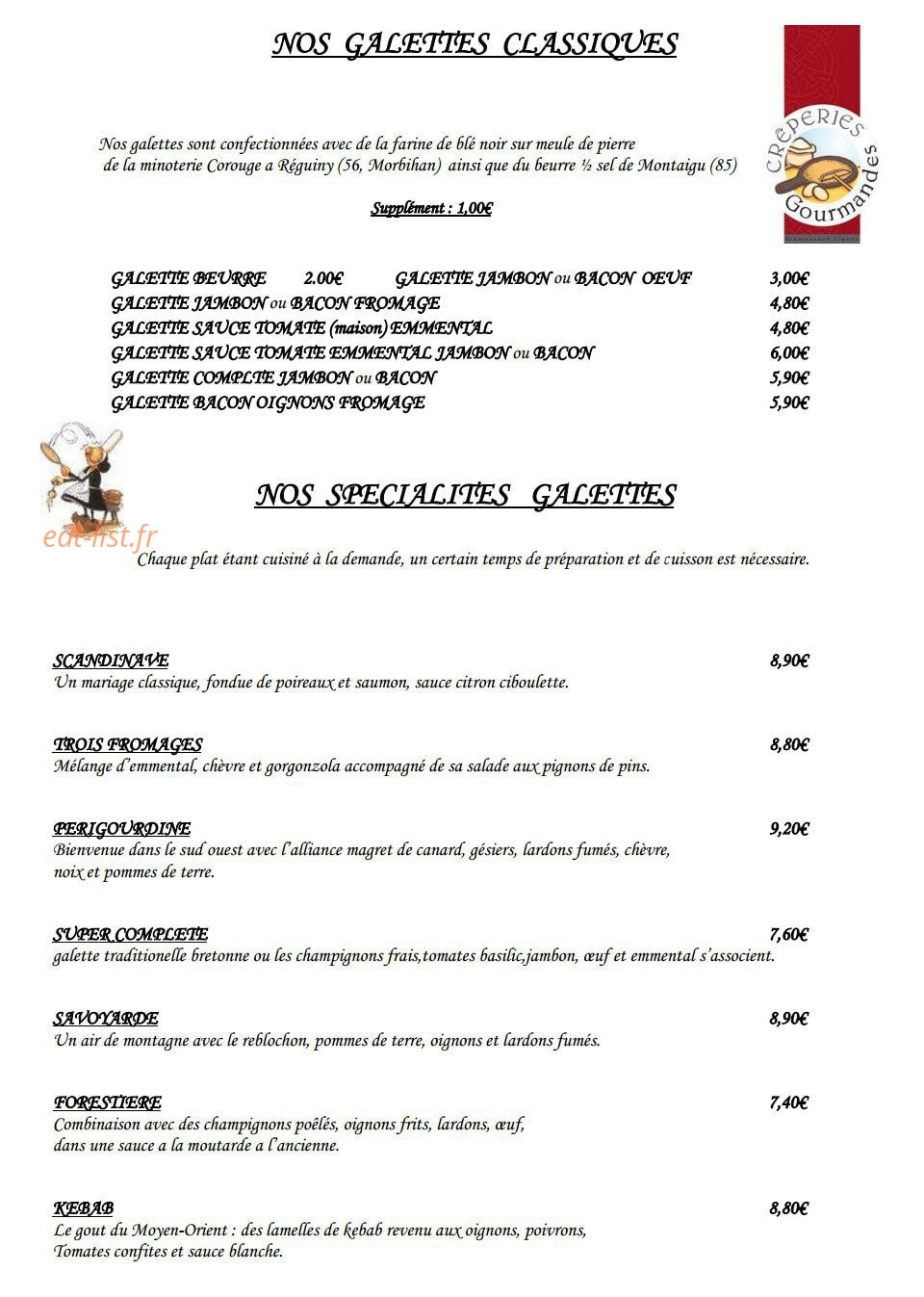 Creperie du vidame — carte page 3
