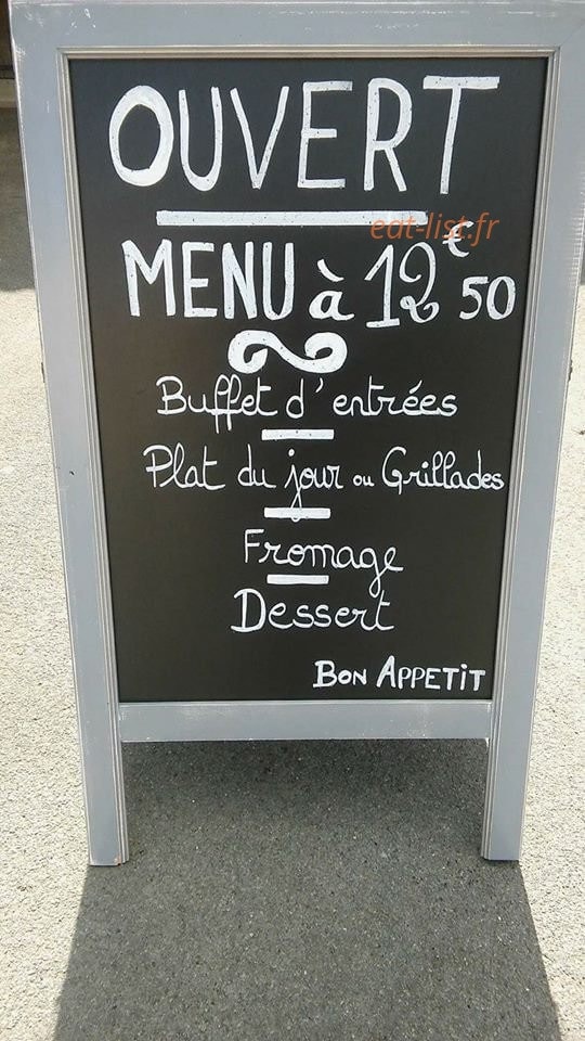 Carte et menu de Auberge des 4 chemins à Essarts en Bocage  — Exemple de menu