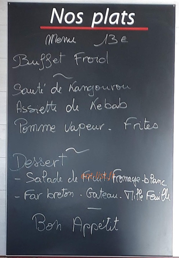 Chez Elisa — carte page 1