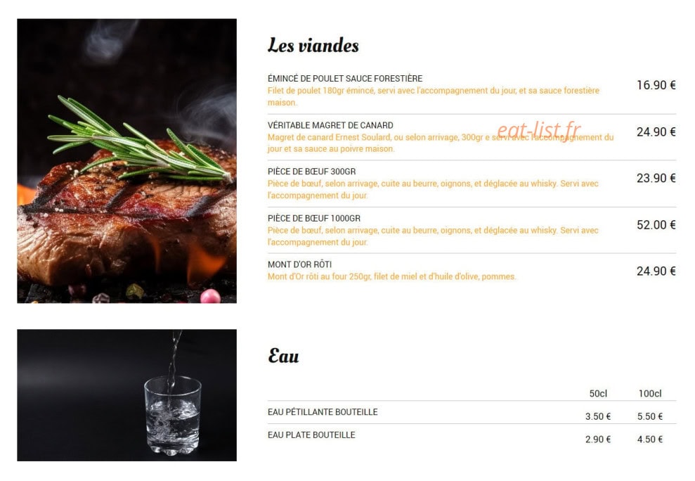 Chez Elisa — carte page 9