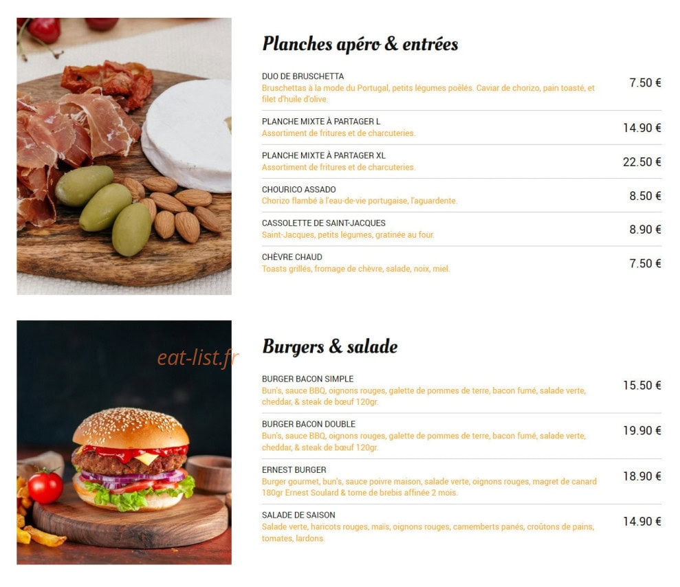 Chez Elisa — carte page 7