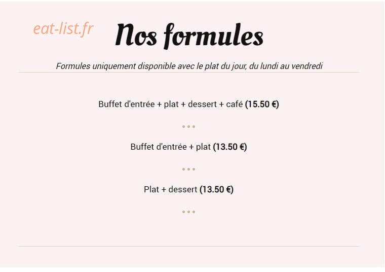 Chez Elisa — carte page 2