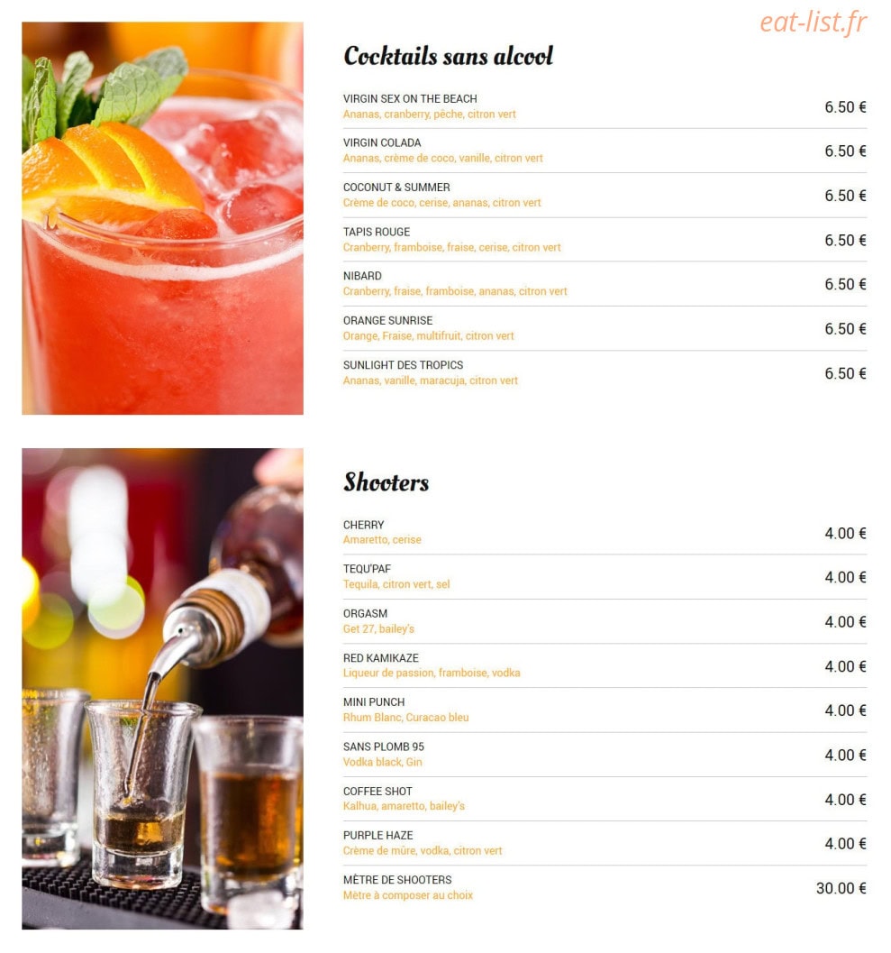 Chez Elisa — carte page 5