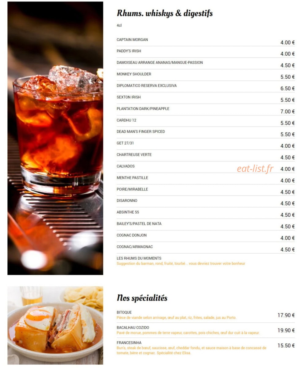 Chez Elisa — carte page 8