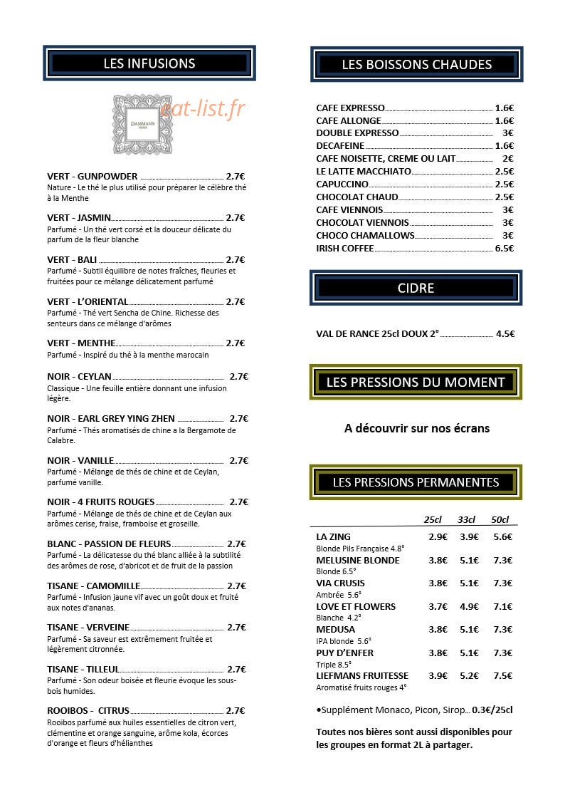 Le White Hop — carte page 5