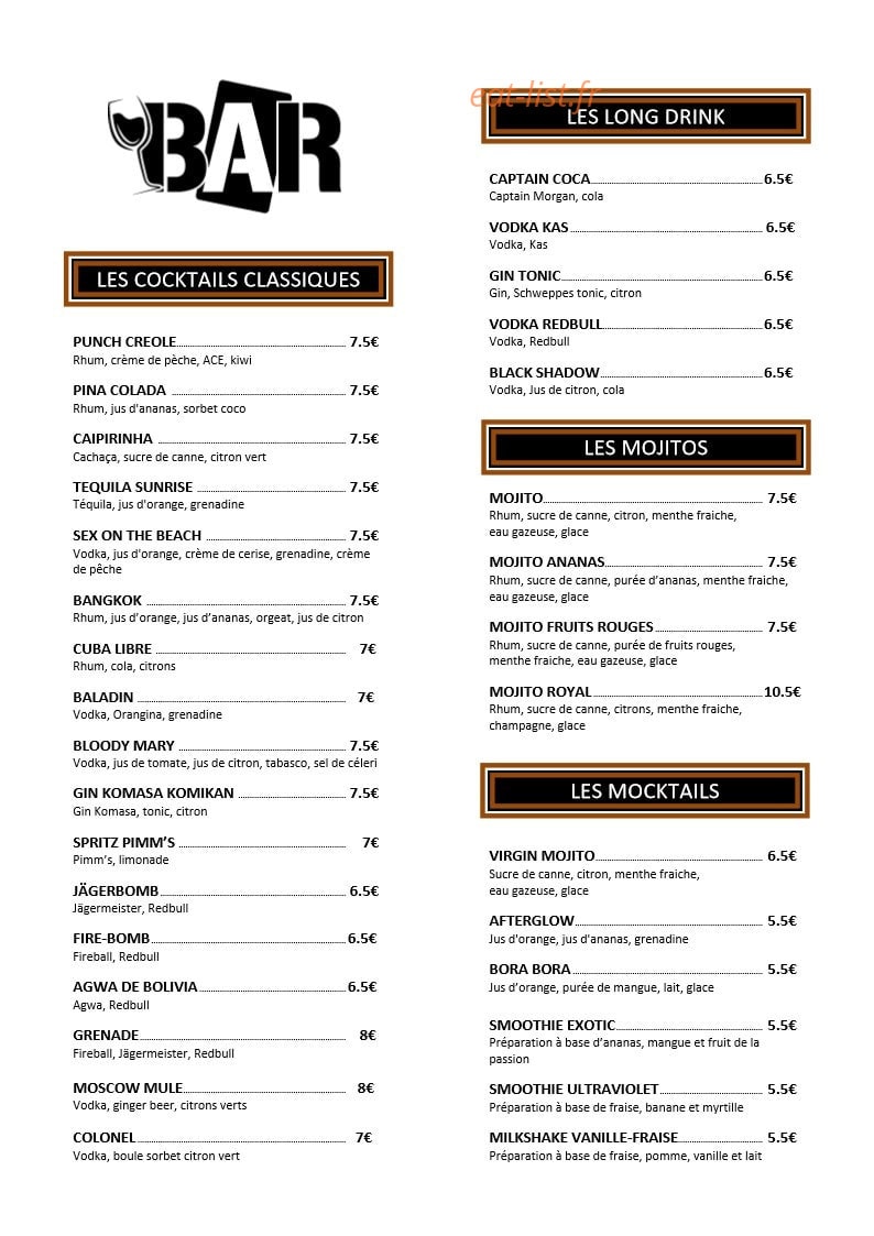 Le White Hop — carte page 3
