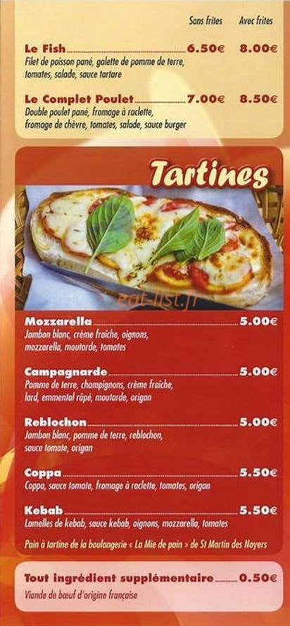 Le Relais St Martin — carte page 2