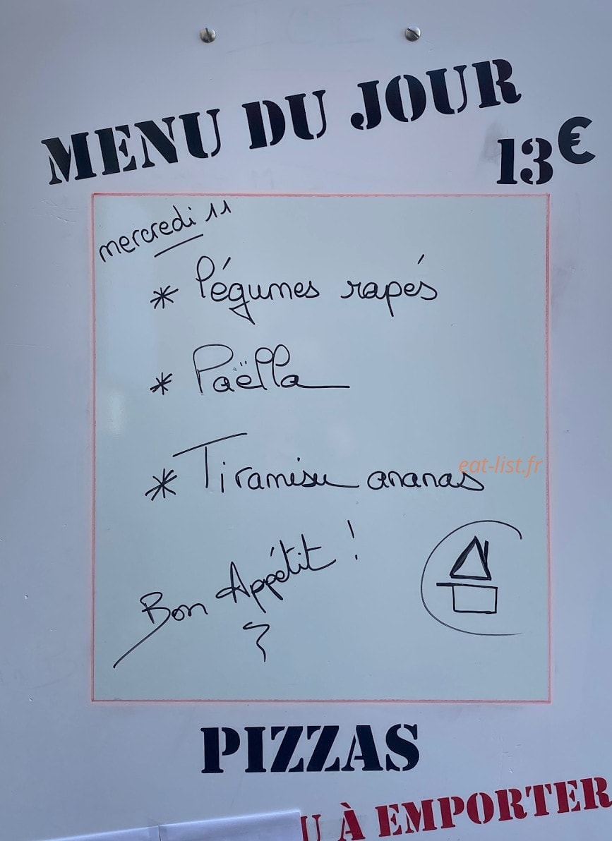 Carte et menu de Rest'O Landes à Saint Julien des Landes — Exemple de menu du jour