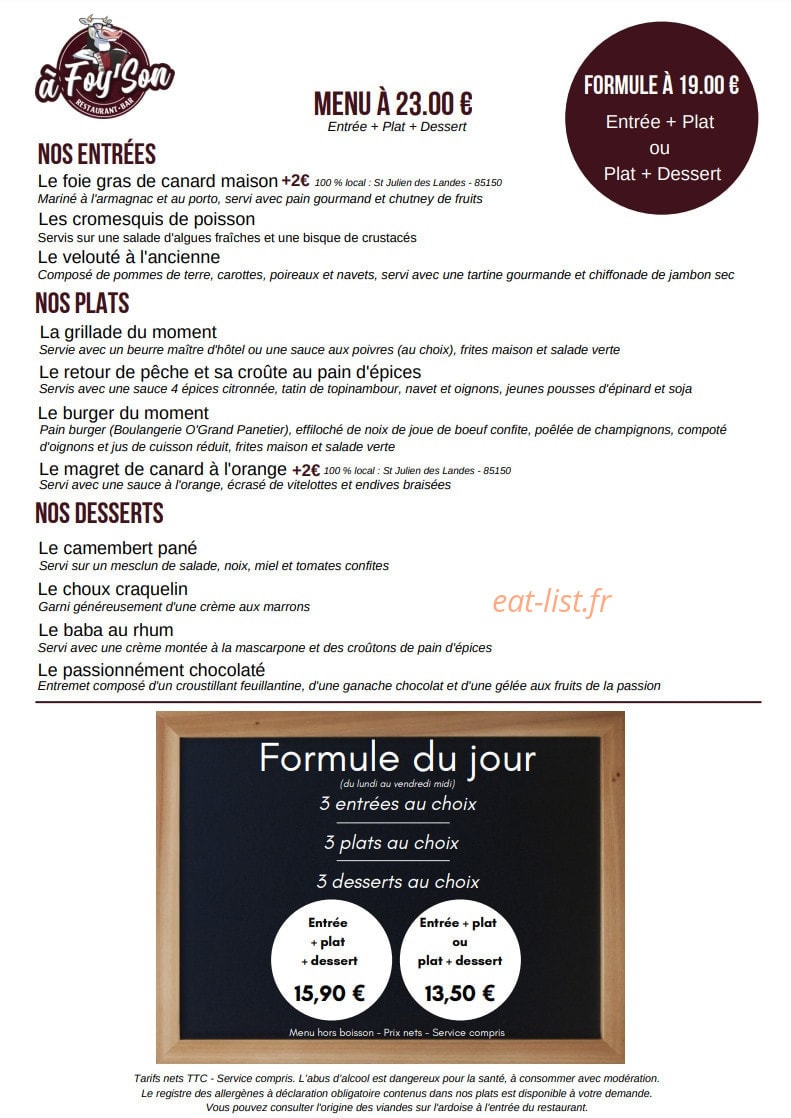A Foy'Son — carte page 1