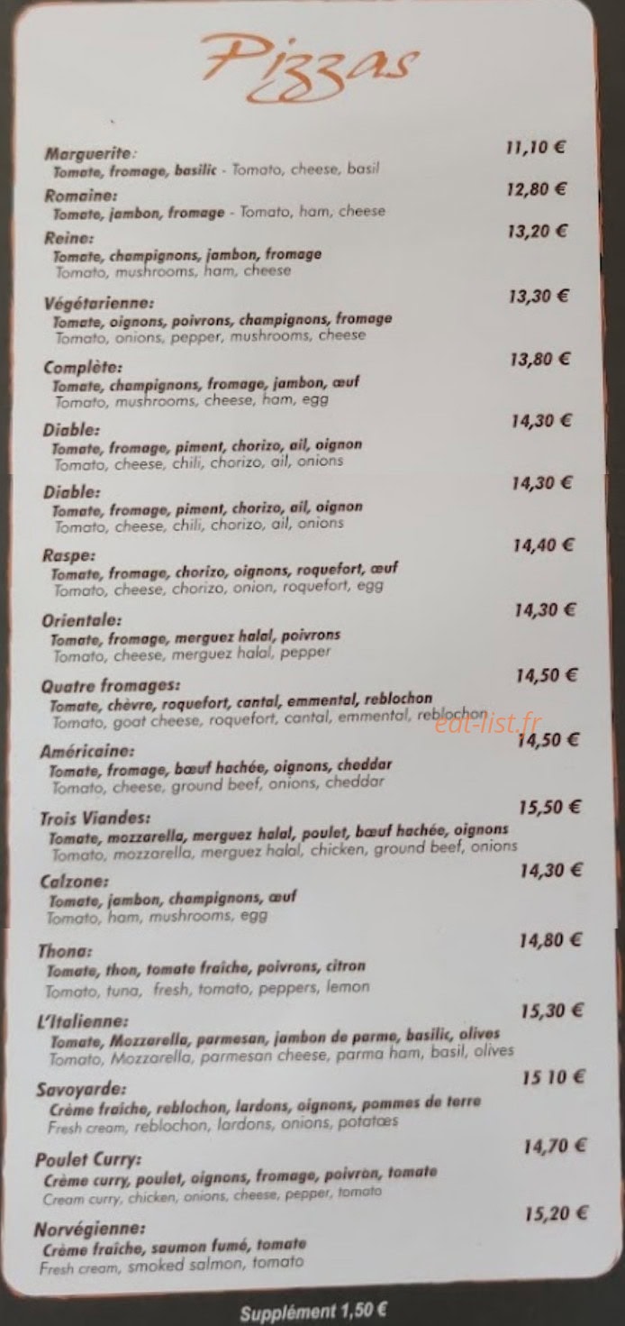 Bar Restaurant l'Embuscade — carte page 2
