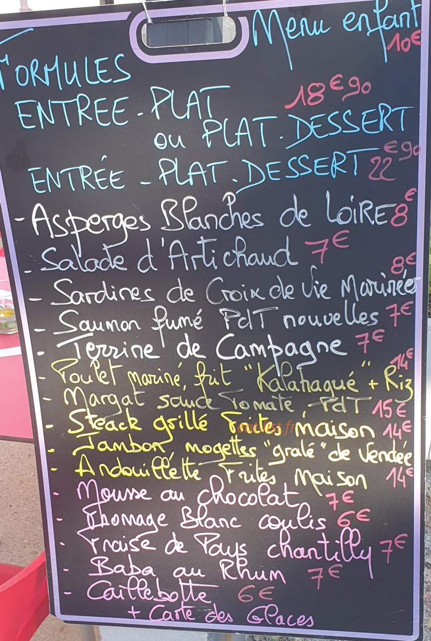 Chez J.P & Fanfan — carte page 1