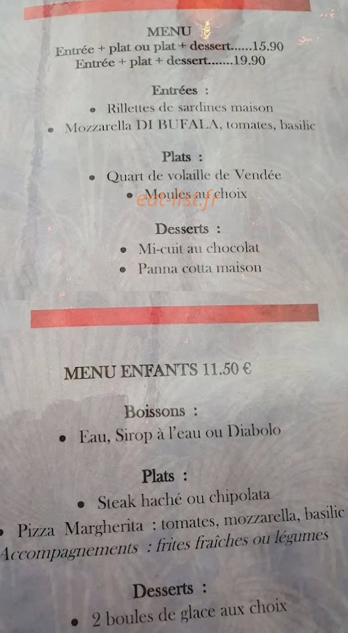L’Atomic Bistrot — carte page 1