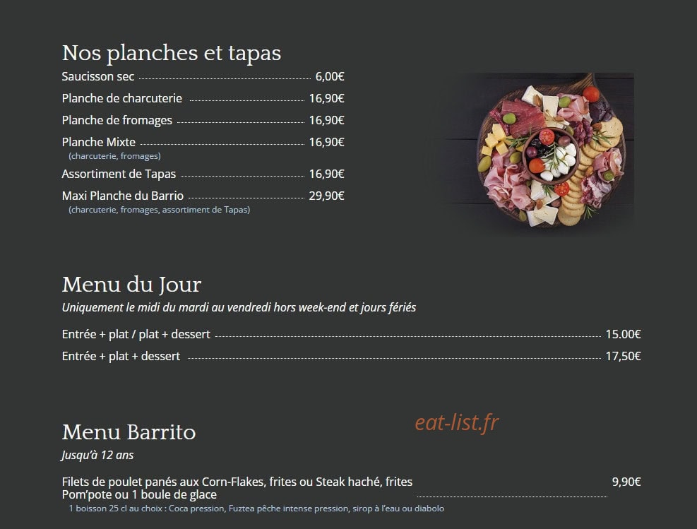 Le Barrio — carte page 1