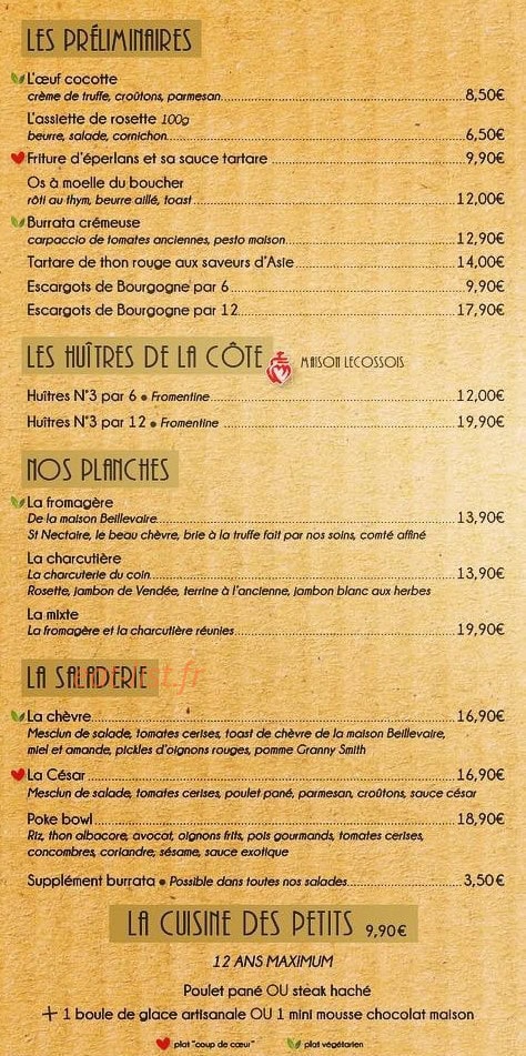 Le Bien Heureux — carte page 1