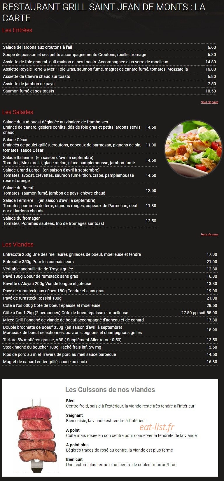 Le Boeuf Plage — carte page 1
