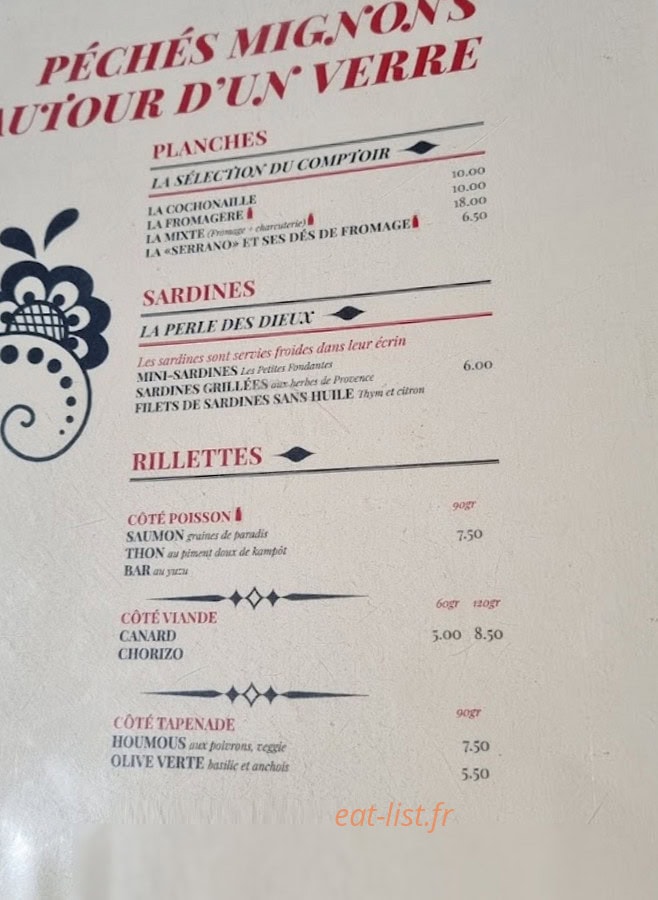 Le Comptoir Saint Jean — carte page 1